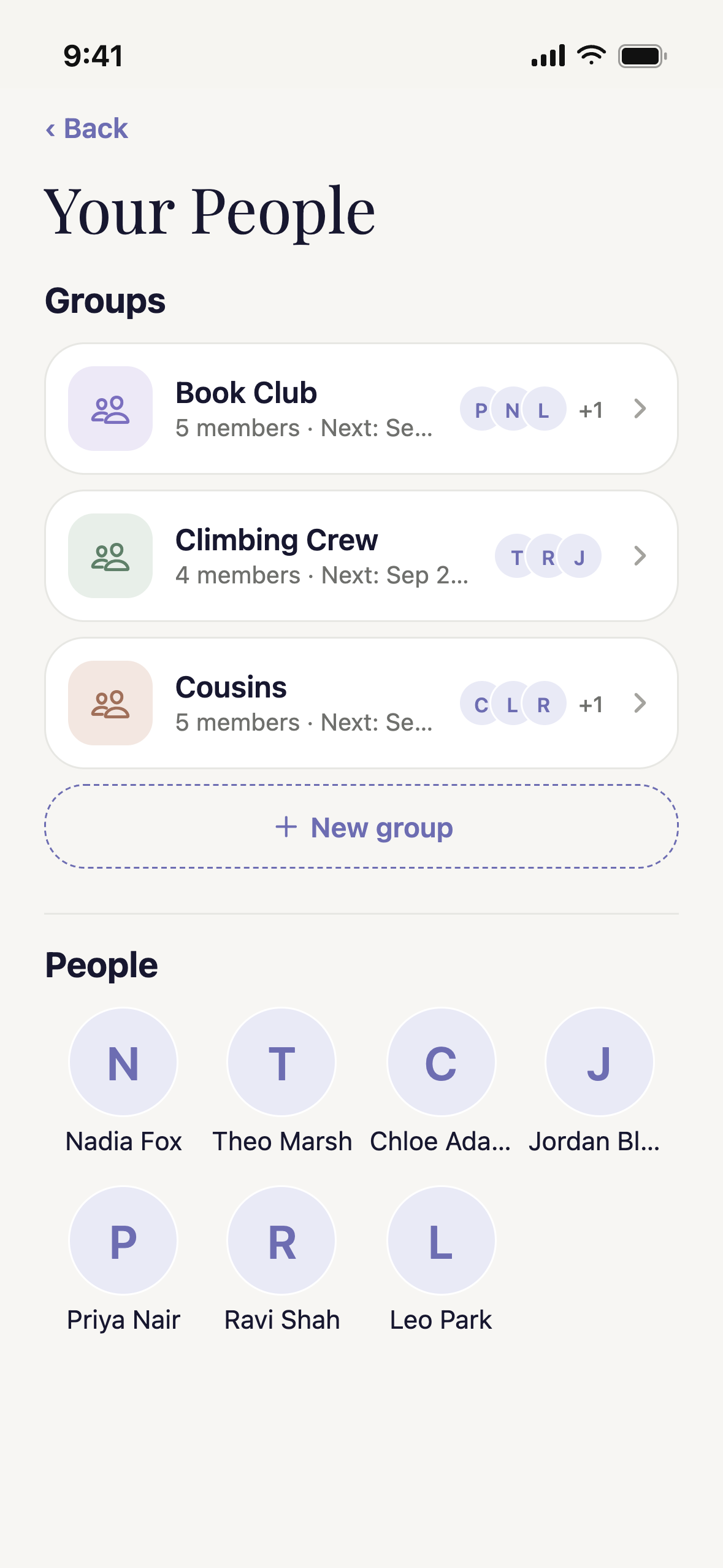An Everdai group and its members.